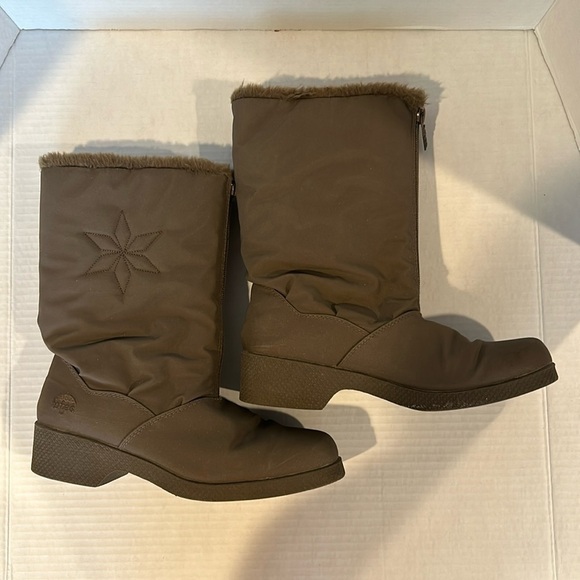 Totes Taupe Snowflake Wide Insulated Women’s Waterproof Snow Winter Boots 7W - Picture 3 of 6